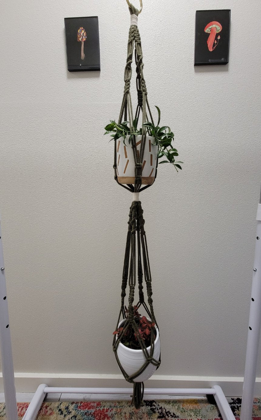 Double Ceiling Hanging Planter – Moore Bliss Macrame