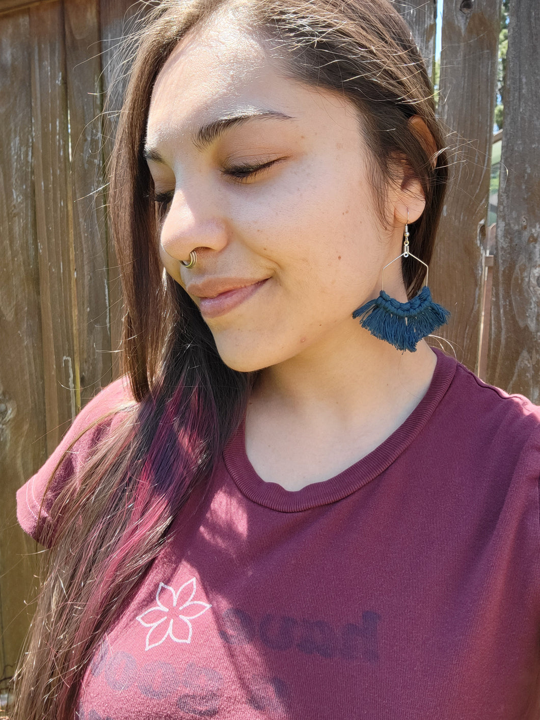 Silver Hexagon Earrings (single color)